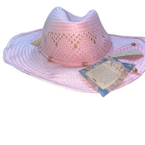 Co over pink straw cowboy hat new with tags